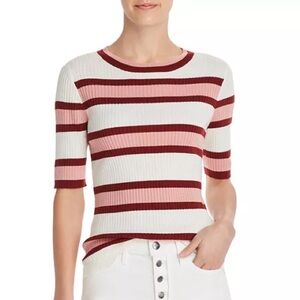 FRAME Striped Rib-Knit Ribbed Top Size XS